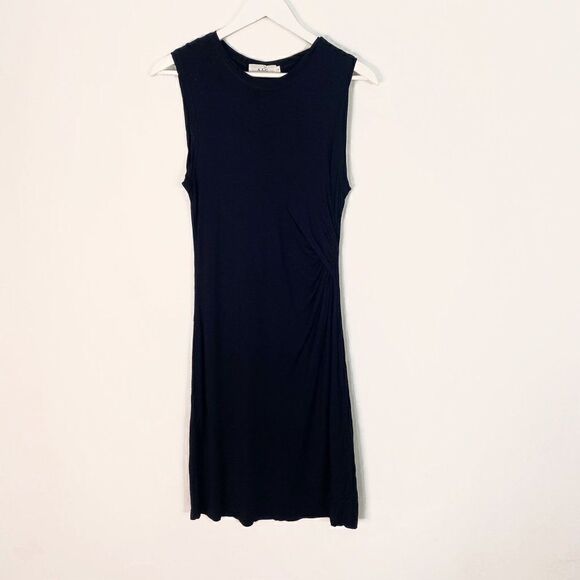 ALC Black Jersey Knit Draped Sleeveless Dress - Picture 1 of 6